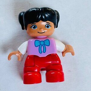 Lego Duplo Family Girl Ponytail Bow Pink Kids Toy Figure Holiday Replacement